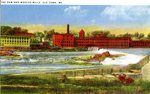 Old Town Dam and Woolen Mills Postcard