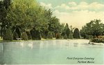 Portland, Maine, Pond in Evergreen Cemetery Postcard