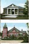 Saco, Maine, Thornton Libary and Thornton Academy Postcard