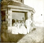 Eastern Maine General Hospital Staff in Front of Conservatory Window