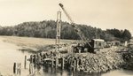 Newcastle, Maine, Crane at Construction Site of Marsh Bridge