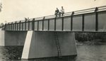 Passadumkeag, Maine, Men Sitting on Bridge