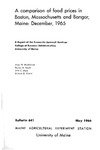 B641: A Comparison of Food Prices in Boston, Massachusetts and Bangor, Maine: December, 1965 by Allan W. MacKinnon, Bonnie G. Marsh, John C. Dean, and Richard E. Vizard