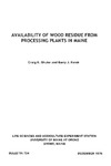 B734: Availability of Wood Residue from Processing Plants in Maine