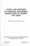 B738: Costs and Returns in Lowbush Blueberry Production in Maine, 1974 Crop by Homer B. Metzger and Amr A. Ismail