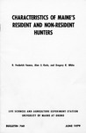 B760: Characteristics of Maine’s Resident and Non-Resident Hunters