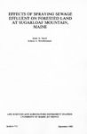 B773: Effects of Spraying Sewage Effluent on Forested Land at Sugerloaf Mountain, Maine by Mark B. David and Roland A. Struchtemeyer