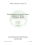 MR399: Forestry-Related Nonpoint Source Pollution in Maine: A Literature Review by Craig Stafford, Mark Leathers, and Russell Briggs