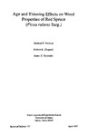 TB127: Age and Thinning Effects on Wood Properties of Red Spruce (Picea rubens Sarg.) by Michael P. Wolcott, Robert K. Shepard, and James E. Shottafer