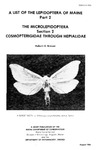 TB114: A List of the Lepidoptera of Maine--Part 2: The Microlepidoptera Section 2 Cosmopterigidae through Hepialidae by Auburn E. Brower