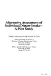 TB120: Alternative Assessment of Individual Dietary Intake--A Pilot Study by Paula A. Quatromoni and Richard A. Cook