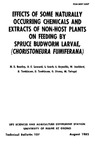 TB107: Effects of Some Naturally Occurring Chemicals and Extracts of Non-Host Plants on Feeding by Spruce Budworm Larvae (Choristoneura fumiferana) by M. D. Bentley, D. E. Leonard, S. Leach, and E. Reynolds