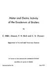 TB89: Motor and Elective Activity of the Duodenum of Broilers by C. MBA-Mezoui, F. H. Bird, and C. B. Chawan