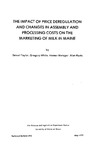 TB93: The Impact of Price Deregulation and Changes in Assembly and Processing Costs on the Marketing of Milk in Maine