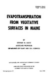 TB97: Evapotranspiration from Vegetative Surfaces in Maine