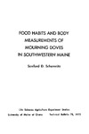TB78: Food Habits and Body Measurements of Mourning Doves in Southwestern Maine by Sanford D. Schemnitz