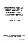 TB81: Investigations on the Life History and Habits of Pityokteines sparsus (Coleoptera: Scolytidae)