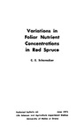 TB63: Variation in Foliar Nutrient Concentrations in Red Spruce by C. E. Schomaker
