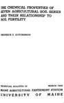 TB31: The Chemical Properties of Seven Agricultural Soil Series and Their Relationship to Soil Fertility by Frederick E. Hutchinson