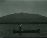Katahdin from Lower Togue with Canoe and B.L. by Bert Call