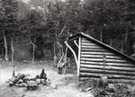 Ted at Campfire - Dudley's Den - Chimney Pond by Bert Call