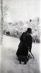 Woman with Dog, in Snow by Bert Call