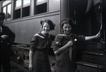 Two Females and Railroad Car by Bert Call