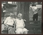 Elderly Couple Sitting During Franco American Festival in Lewiston by Franco-American Programs, Orono, ME