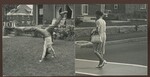 Combo image of Kids Playing Outside and Women Walking, in Mass by Franco-American Programs, Orono, ME