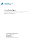 Parsons Family Papers, 1838-1956 by Special Collections, Raymond H. Fogler Library, University of Maine
