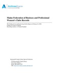 Maine Federation of Business and Professional Women's Clubs Records, 1925-2003