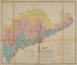 Map of the Inhabited Part of the State of Maine : Exhibiting the Progress of its Settlement since the Year 1778, the Representative Districts since the Year 1820, and the Population and Valuation of Taxable Property in Each District at the Year 1820 by Moses Greenleaf