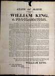 State of Maine. By William King, A Proclamation.