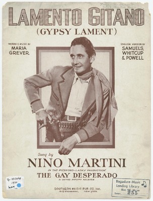 Lamento Gitano Gypsy Lament By Maria Grever Teddy Powell Et Al