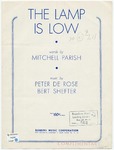 The lamp is low : melody based on a theme from Maurice Ravel's Pavane = La Lampe s'eteint by Peter De Rose, Bert Shefter, Baruch, and Mitchell Parish