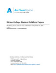 MF053 Ricker College Student Folklore Papers