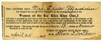 Women of the Ku Klux Klan Donation Receipt by Women of the Ku Klux Klan, Inc.