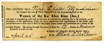 Women of the Ku Klux Klan Donation Receipt