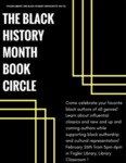 Flyer of the The University of Maine's Black Student Union hosted event of Black History Month Book Circle by University of Maine Black Student Union