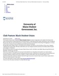 The University of Maine Student Government Club Feature on the Black Student Union