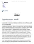 The University of Maine Office of the President's Community Message on the Clarence C. Little Hall Name Change and Task Force by University of Maine