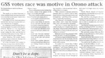 Maine Campus_GSS votes race was motive in Orono attack by Damon Kiesow and Kim Dineen