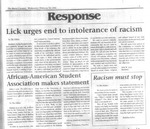 Maine Campus_Responses to racist attack by Harold Kamanyi, Dale W. Lick, Gretchen Lahey, and Jamal Williamson