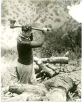 Jack Dempsey Chopping Wood by International Newsreel