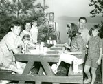 Muskie Family at Picnic Table with Charley Miller at China Lake