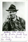 Postcard Depicting Charley Miller Smoking a Cigarette