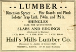 Halls Mills Lumber Company Advertisement