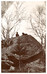 Isle au Haut, Maine, Man and Dog on Rocks