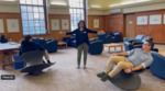 Spun Chairs at Fogler Library by Daisy Domínguez Singh, Joey Collard, and Herb Dittersdorf