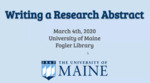 Fogler Library: Writing a Research Abstract Workshop